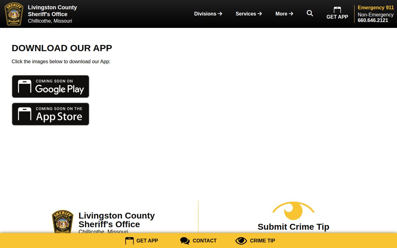 Livingston County sheriff app unavailable for released inmate mugshots